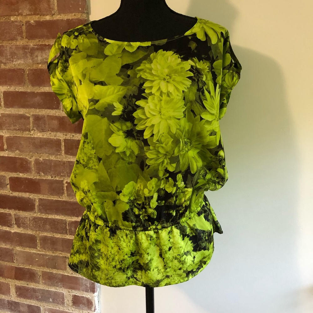 Michael Kors Floral Peplum Top Sz S Gently Used